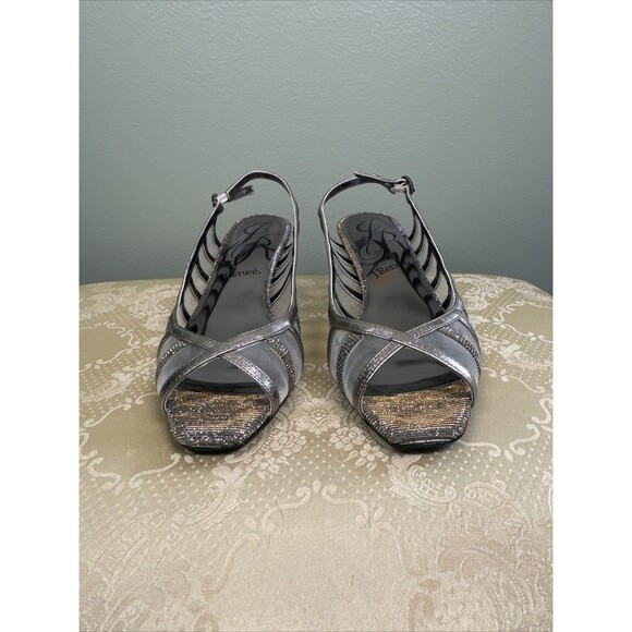 J Renee Rebekah Slingback Kitten Heels Size 8.5 Sparkly Embellished Formal Shoes - Picture 4 of 13